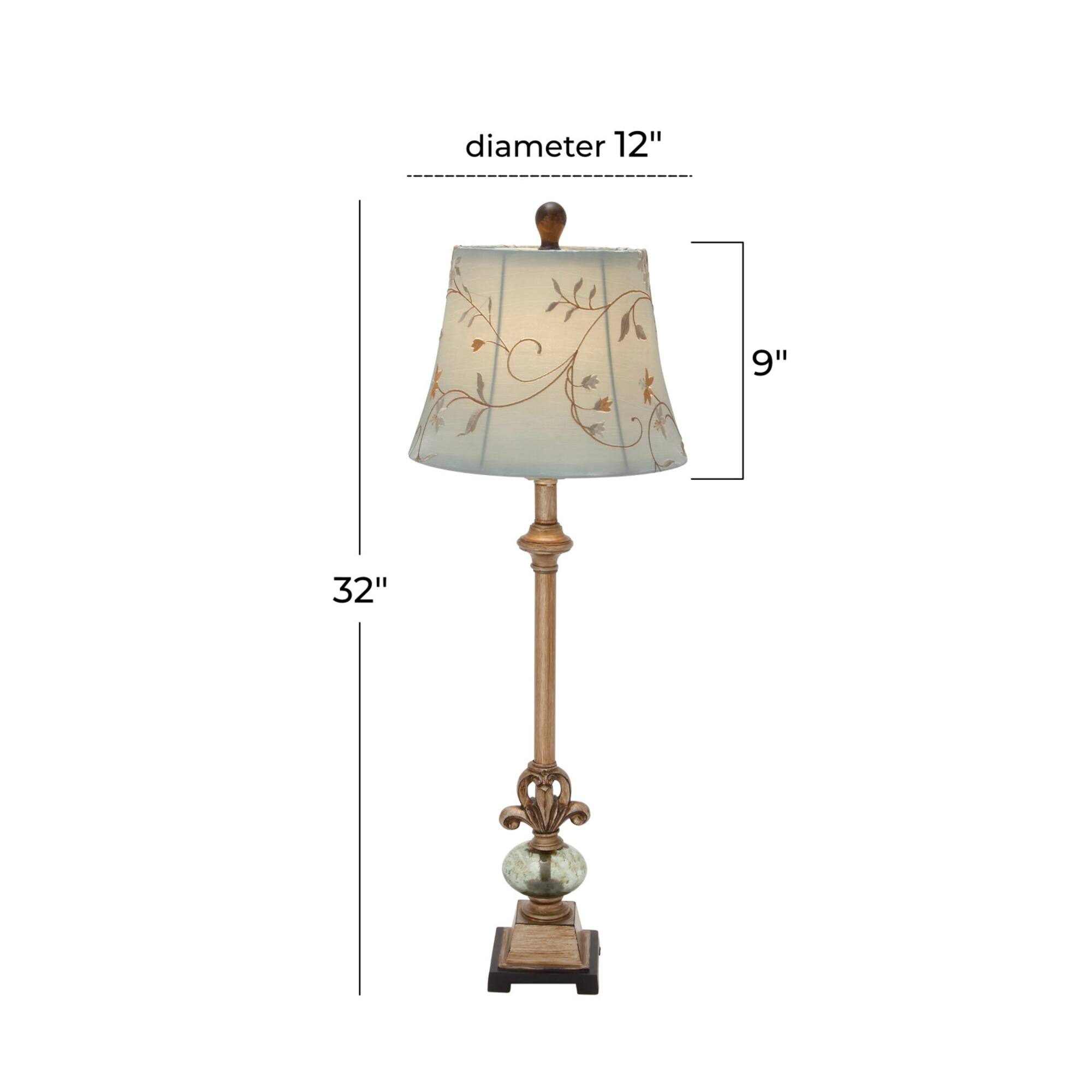 32" Tuscan Gold Metal and Polystone Glass Ball Buffet Lamp